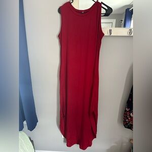 Elegant Red Sleeveless Dress